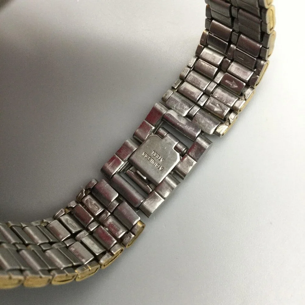 Polini Womens Watch 27mm Two Tone Steel Bracelet Sport New Battery 7